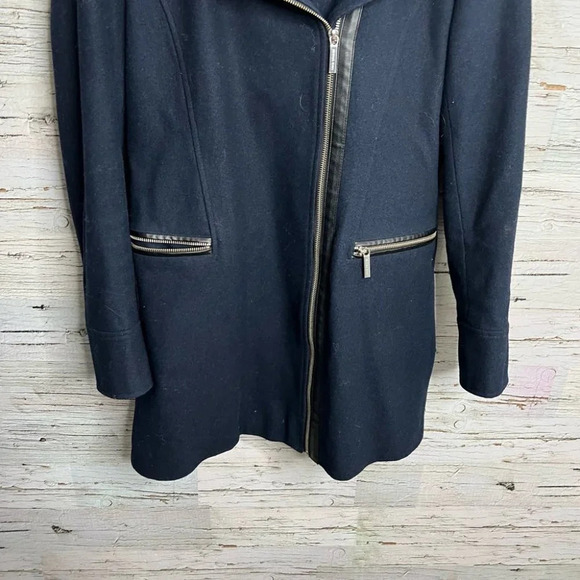 Michael Kors blue gold jacket pea coat  with hood size small - Picture 2 of 8